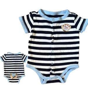 Vintage First Moments Baby Boy Striped Romper One Piece I'm a Great Catch